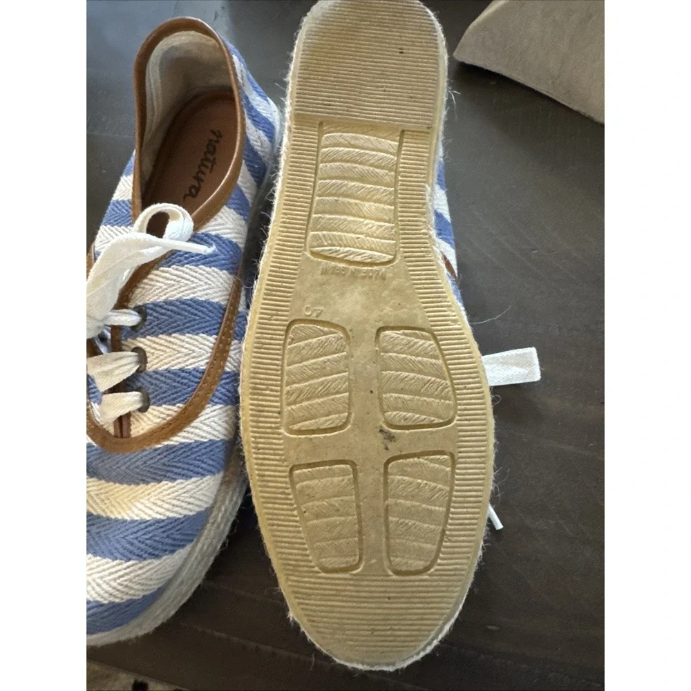 Vintage Natura Classic Espadrille Sneakers Spain Blue white stripe size 40/9-9.5